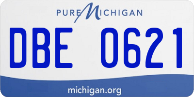 MI license plate DBE0621