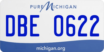 MI license plate DBE0622