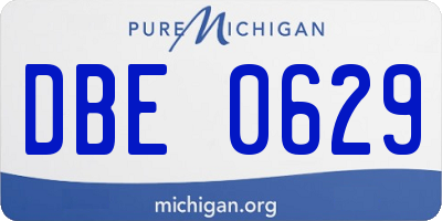 MI license plate DBE0629