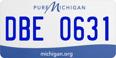 MI license plate DBE0631