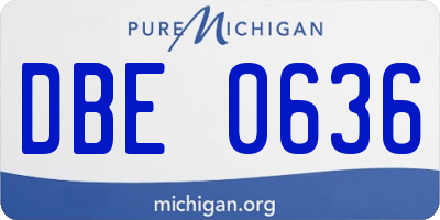 MI license plate DBE0636