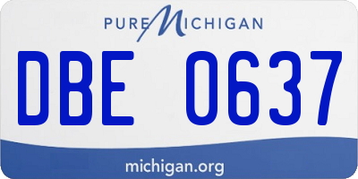 MI license plate DBE0637