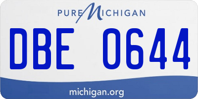 MI license plate DBE0644