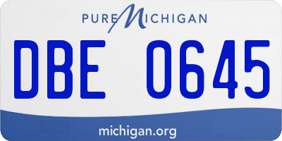 MI license plate DBE0645