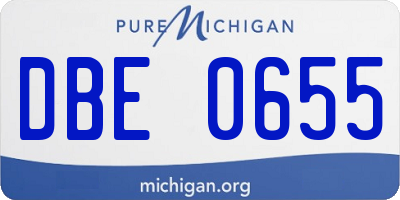 MI license plate DBE0655