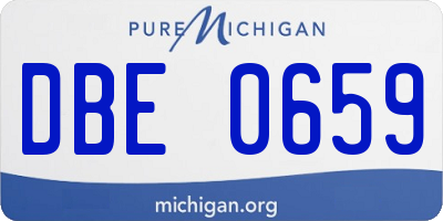 MI license plate DBE0659