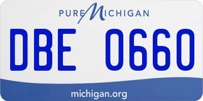 MI license plate DBE0660
