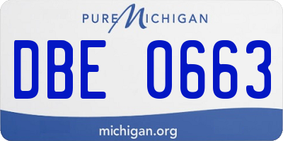 MI license plate DBE0663