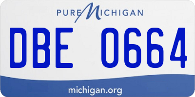 MI license plate DBE0664