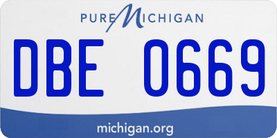MI license plate DBE0669