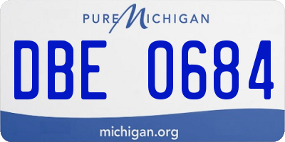 MI license plate DBE0684