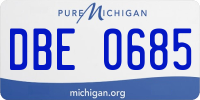 MI license plate DBE0685