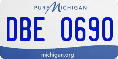 MI license plate DBE0690