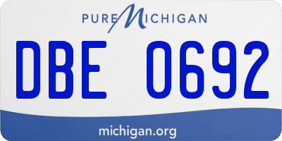 MI license plate DBE0692