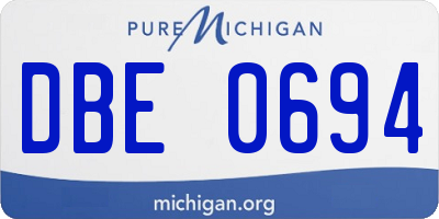MI license plate DBE0694