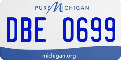 MI license plate DBE0699