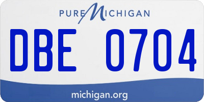 MI license plate DBE0704