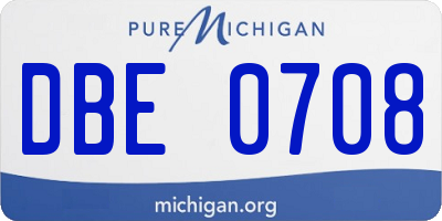 MI license plate DBE0708
