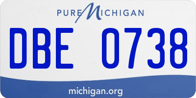 MI license plate DBE0738