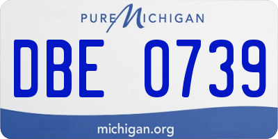 MI license plate DBE0739