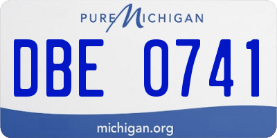 MI license plate DBE0741