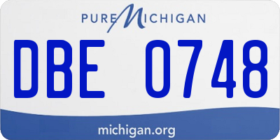 MI license plate DBE0748