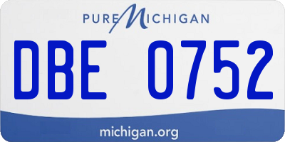 MI license plate DBE0752