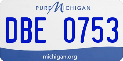 MI license plate DBE0753