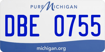 MI license plate DBE0755