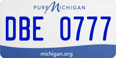 MI license plate DBE0777