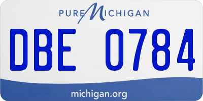 MI license plate DBE0784