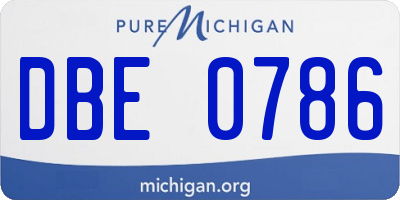 MI license plate DBE0786