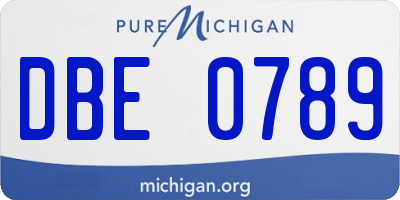 MI license plate DBE0789