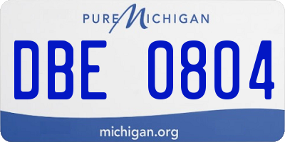 MI license plate DBE0804