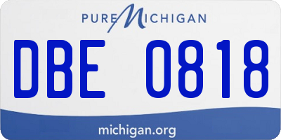MI license plate DBE0818