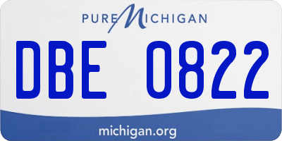 MI license plate DBE0822