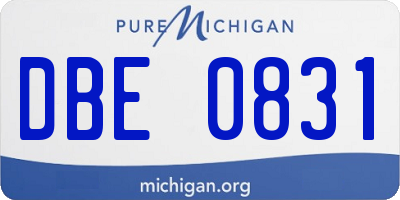 MI license plate DBE0831