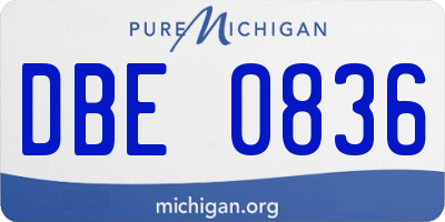 MI license plate DBE0836