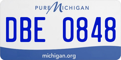 MI license plate DBE0848