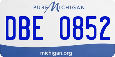 MI license plate DBE0852