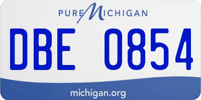 MI license plate DBE0854