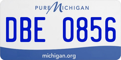 MI license plate DBE0856