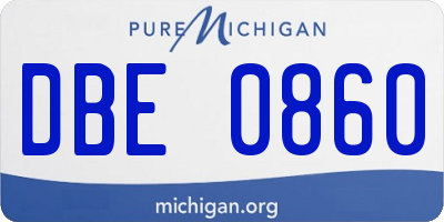 MI license plate DBE0860