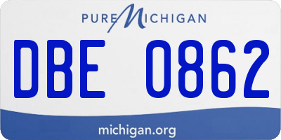 MI license plate DBE0862