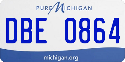 MI license plate DBE0864