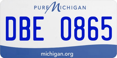 MI license plate DBE0865