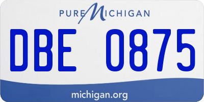 MI license plate DBE0875
