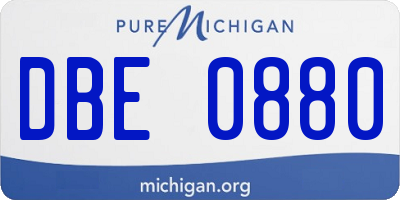 MI license plate DBE0880