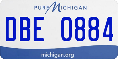 MI license plate DBE0884