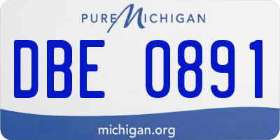 MI license plate DBE0891